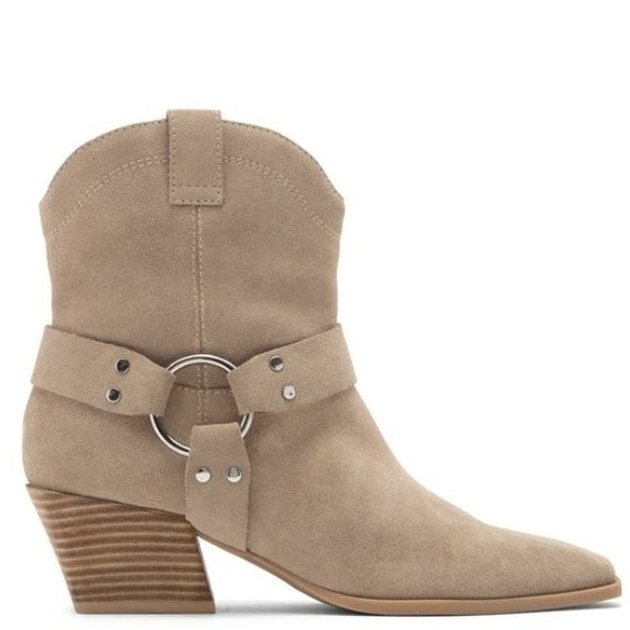 Open Edit Size 6 Taupe Suede Western Ankle Boots NEW Booties $130 Enzo Women's - Picture 4 of 16